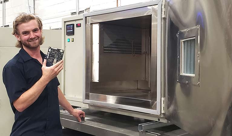 Technician working on a chamber