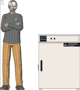 Illustration of man next to  for scale