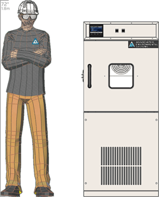 Illustration of man next to for scale