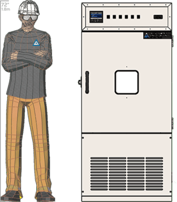 Illustration of man next to for scale