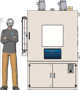 Illustration of man next to  for scale