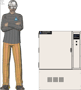 Illustration of man next to  for scale