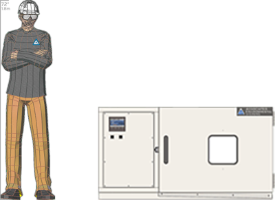 Illustration of man next to for scale
