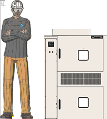 Illustration of man next to for scale
