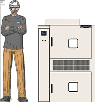 Illustration of man next to for scale