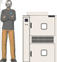 Illustration of man next to  for scale