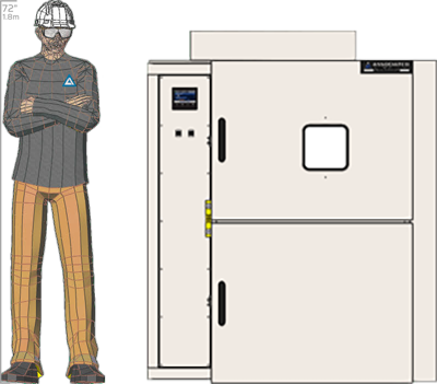 Illustration of man next to  for scale