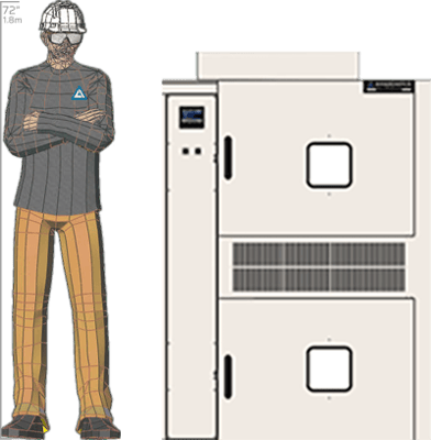 Illustration of man next to for scale