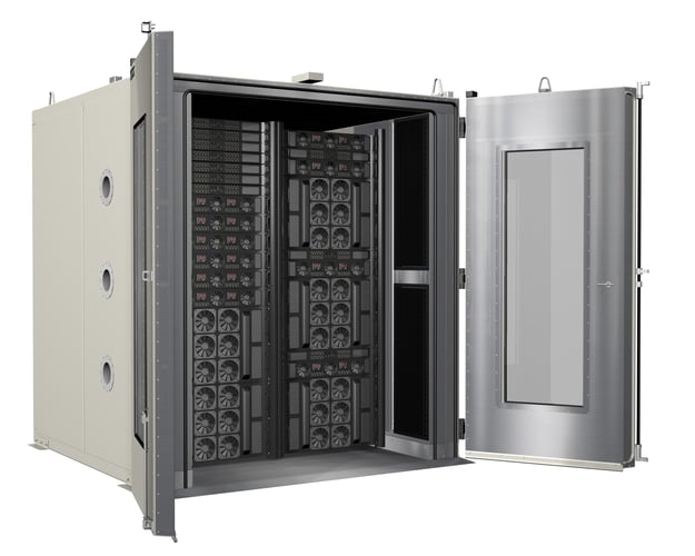 Server rack environmental test chamber