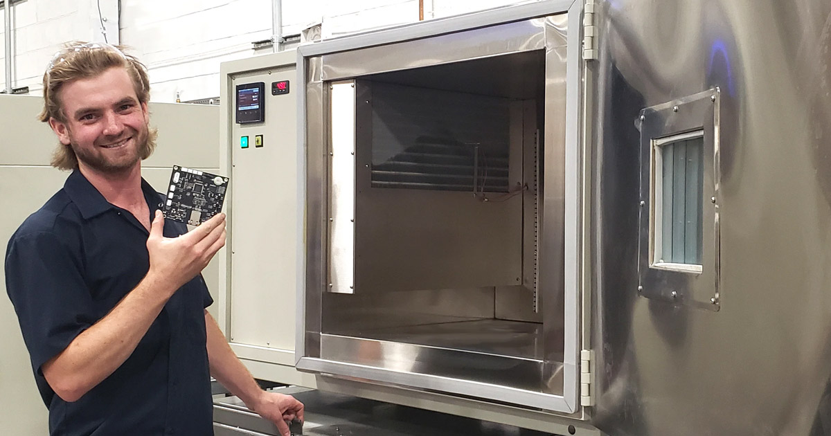 Technician working on a chamber