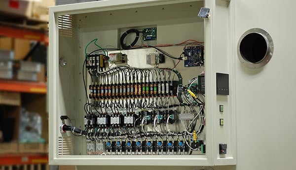 Panel removed to show electrical system