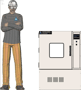 Illustration of man next to  for scale