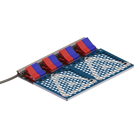 AES Battery Testing Fixture with Clips for Prismatic and Pouch Cells 4 channels