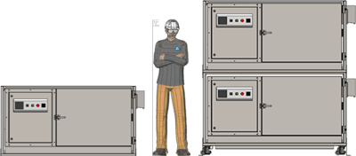 Illustration of man next to SC-508 for scale