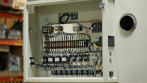 Panel removed to show electrical system